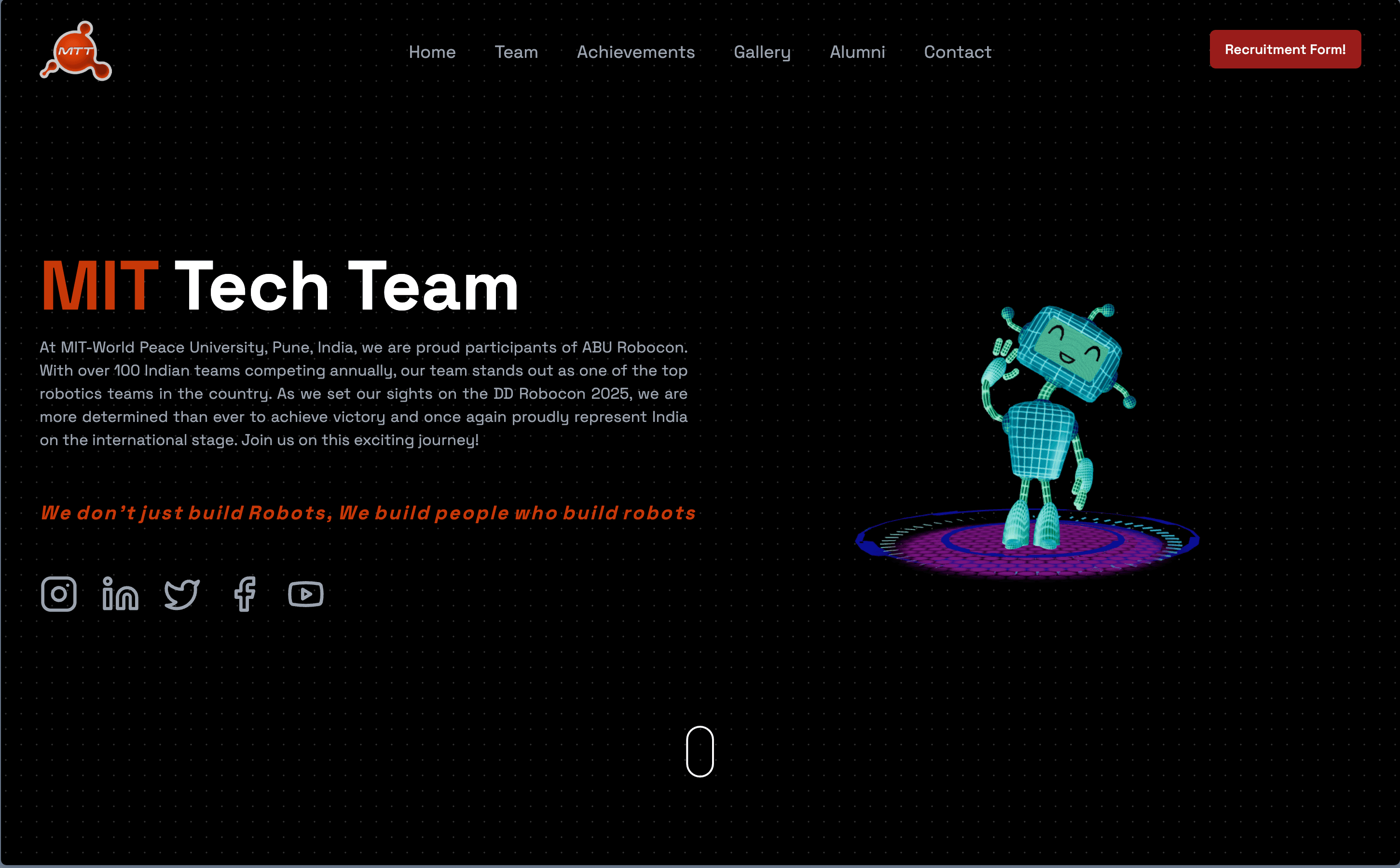 MTT Robocon Landing Page