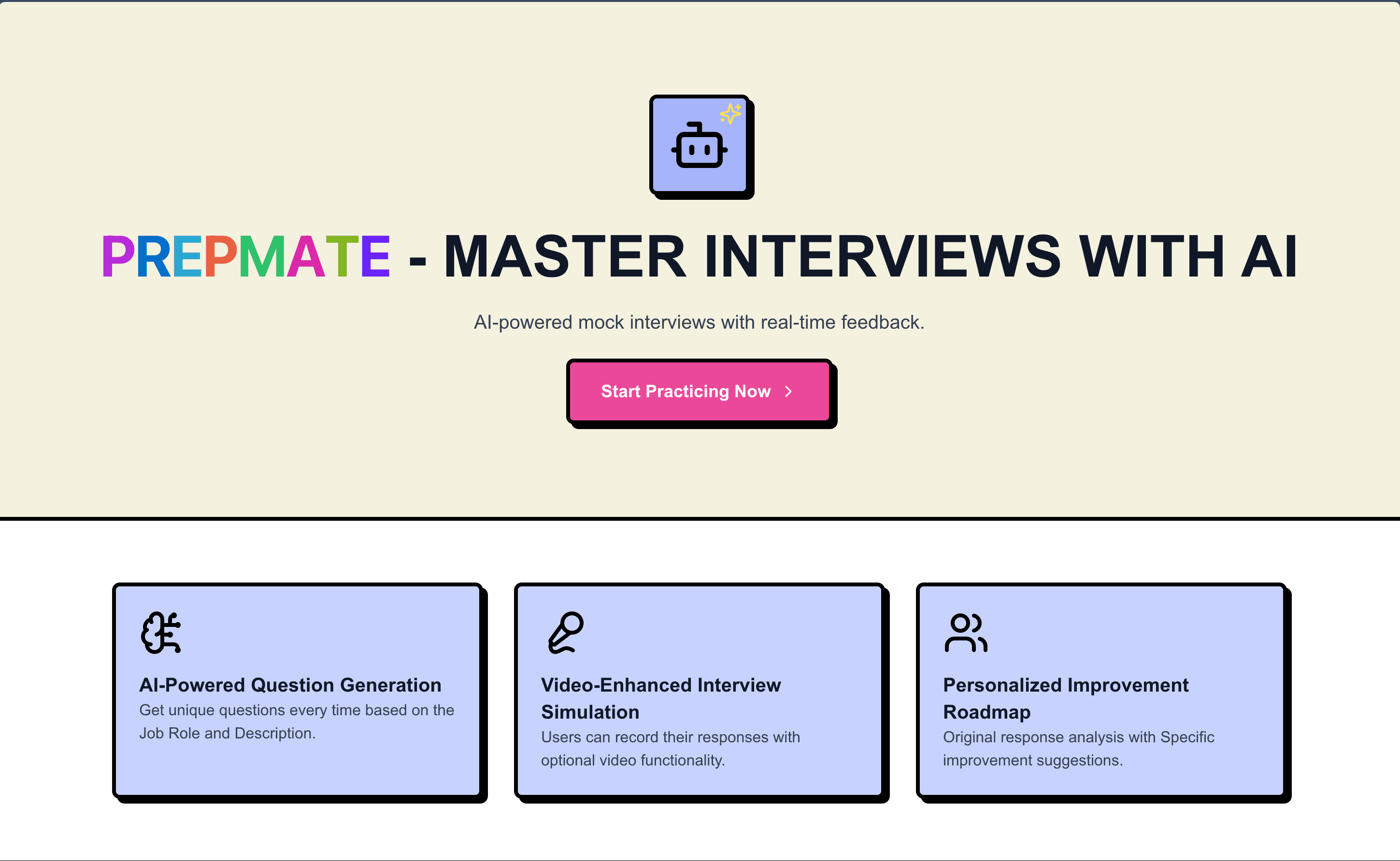 Prepmate - AI-Powered Mock Interview Prep